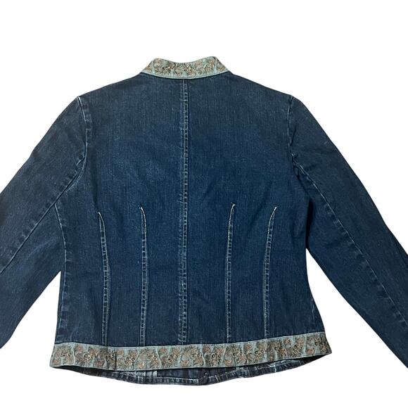 Vintage Willi Smith Cropped Denim Mock Neck Jacket Size Medium - Picture 2 of 7